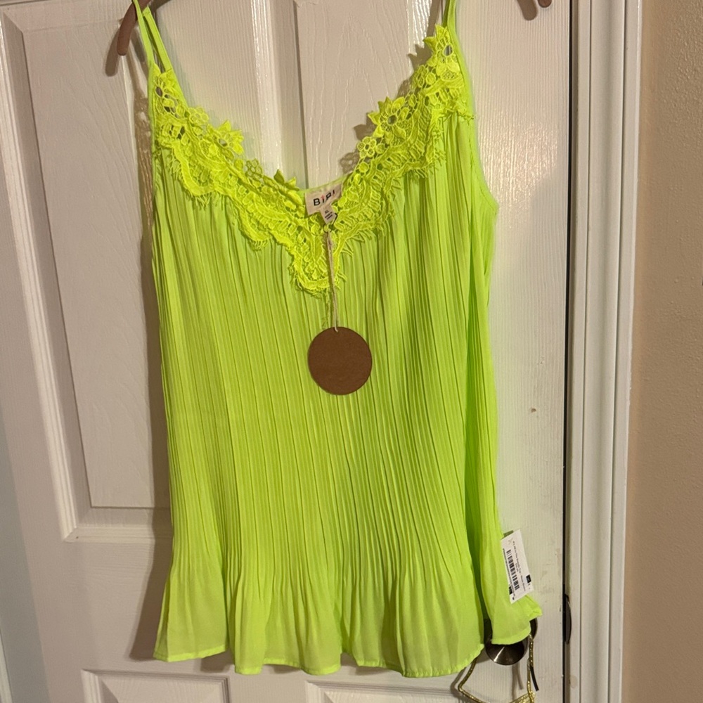 BiBi Neon Yellow Lace Camisole